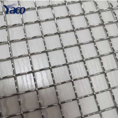 304 316 stainless steel galvanized GI spring steel wire square hole crimped metal mesh 4x4 5x5 netting